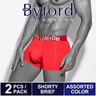 boxer lelaki (2 Pcs) Byford Men Trunk Microfibre Spandex Men Underwear Assorted Colours - BUB671S