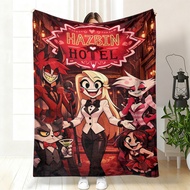 Hazbin Hotel Printed Flannel Blanket, Cartoon TV Series Merch Fantasy Hell Hotel Nap Blanket