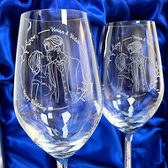 【香港製作】350水晶紅酒杯 | 客製化酒杯 | 結婚對杯 | 結婚禮物