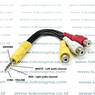 AV IN Or OUT CABLE Phone JEK 3.5mm Line 3 TO 3 RCA AV F 14cm