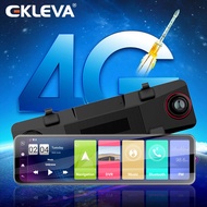EKLEVA 10.88 นิ้ว IPS Touch Screen 2.5K + 1080P รถ DVR กล้องบันทึกกระจกมองหลังกล้องหรือ Android 8.1