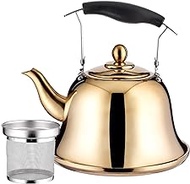 Electric Kettles for Boiling Water 1-3L Boiling Water Tea Kettle Add Soup Pot for Hot Pot Restaurant Stainless Steel Teapot Kettle for Induction Cooker for Coffee and Tea (Golden 1.5 L) kettle hopeful
