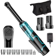 40Ft-lbs 54N.m Seesii Cordless 3/8" Long Neck Ratchet Wrench 6" Extended with 2pcs Batteries & 7 Soc