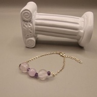 粉色之戀,粉晶+紫鋰輝石,天然無處理水晶,14K銅注金手鍊