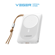 พาวเวอร์แบงค์ VEGER PW10PD Magnetic PowerBank 10000mAh แบตสำรอง รองรับการชาร์จไร้สาย/Wireless charge
