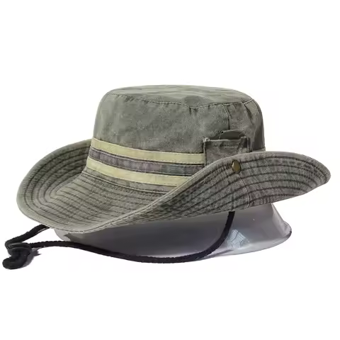 Fishing Hiking Sun Hat Men Women Boonie Hat Wide Brim Bucket Hat Outdoor Safari Summer Cap Cotton Bu