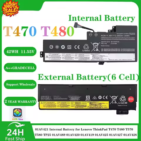 01AV421 01AV420 Internal Battery for Lenovo ThinkPad T470 T480 T570 T580 TP25 01AV489 01AV419 01AV42