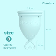 ถ้วยอนามัย FlowDays SizeB Heavy flow 5 สี เลือกสีได้ ใช้งานง่าย สบาย ใช้ซ้ำได้