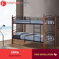 [FurnitureMartSG] Orra Double Decker / Strong Metal Bar With Solid Wood / Splitable Bed / 1 Double D