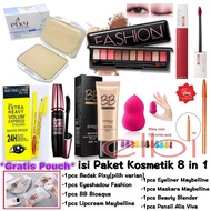 Paket Makeup 8 SET Bedak Pixy / Paket Kosmetik Wanita Combo 8 in 1 - Bedak Pixy - Eyeshadow Fashion 