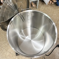 Nồi inox đáy dày 5 lớp 70L (45 x 45)cm - nồi đáy liền cao cấp có giỏ inox