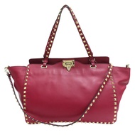 紅色 牛皮 鉚釘 Rockstud 兩用包【Valentino 范倫鐵諾】