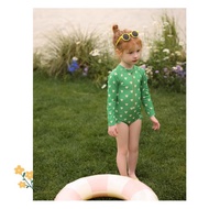 Ann Girls Swimming Set - Long Sleeve, 2 Colors Pastel Pink & Blue, Size 90-120cm