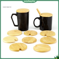 surpriseprice| Material Bamboo cup lid with spoon holes resistant to -40 degree Celsius to +220 degr