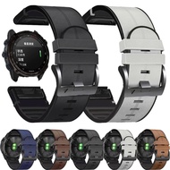 Quick Fit leather silicone Strap For Garmin Fenix 7X Pro 7 51mm 6X 6 GPS 5 5X Plus 3 HR 22mm 26mm Accessories Wristbands Belt