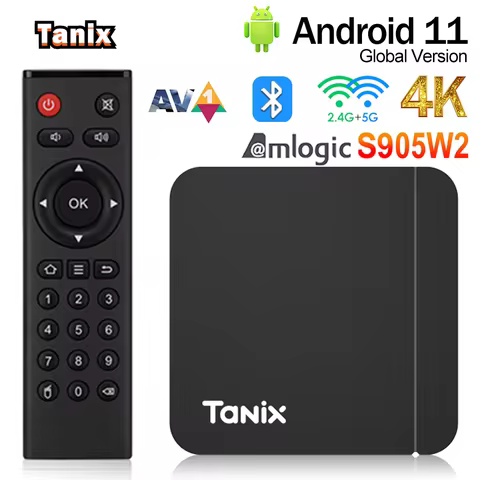 Android11 Tanix W2 TV Box Amlogic S905W2 2G 16G 4G 32G 64G H.265 3D AV1 BT 2.4G 5G Wifi 4K HDR Video