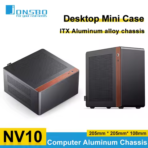 Jonsbo NV10 N10 ITX Mini Desktop Case 3.3mm Aluminum Alloy Shell Computer Chassis PCIe 4.0 Adapter C