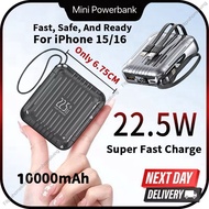 (SG seller) [3C CERTIFIED] Fast charging powerbank built in cable Powerbank fast charging Mini power