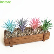 INSTORE Flocked Artificial Plants, DIY Mini Artificial Succulents Plants, Fake Plants PVC Realistic Fake Plants Home Decoration