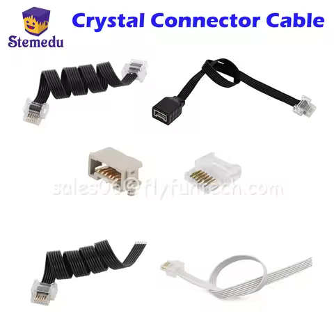 25cm Extension Wire Power Functions 6P6C Metal Crystal Connector Cable WE-DO 2.0 Motor Connection Co