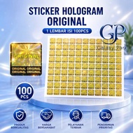 (1 Sheet contains 100 pcs) Gold 3D Hologram Sticker Original 100% Large Seal Sticker Size 1.5cm [GLX