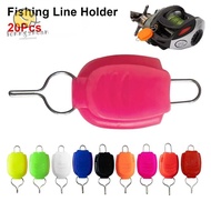 LONNGUVO 20Pcs Bait Reel Buckle Stopper, 10 Colors Colorful Fishing Line Holder,  Plastic Keepeer Cl