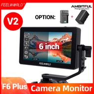 FEELWORLD F6 PLUS V2 6 Inch on Camera DSLR Field Monitor 3D LUT Touch Screen IPS FHD 1920x1080 Video Focus Assist Support 4K HDMI【New Version】