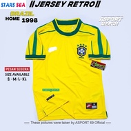 BRAZIL RETRO HOME CUP 1998 FOOTBALL JERSEY BRAZIL JERSEY Tops Tee