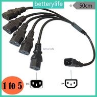 BTF 50cm IEC320 C14 to IEC320-C13 Power Splitter Adapter Cable 3 Terminals Male to Female Power Conn