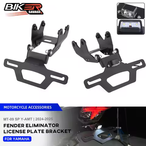 MT09/SP License Plate Holder For Yamaha MT09 Y-AMT 2025 Motorcycle Accessories Rear Tail Bracket LED