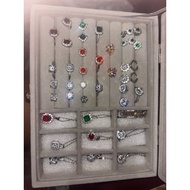 PT950 with natural stones jewelry set