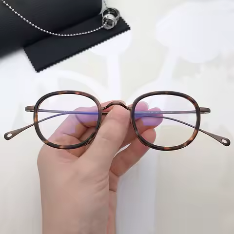 Japanese Handmade Pure Titanium Glasses Frame KMN73 Men Women Square Eyeglasses Frames Ultralight Sp