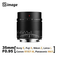 SGimage 35mm F0.95 Prime Lens for Sony E, Nikon Z, Fuji X, Leica L, Olympus Panasonic M4/3 Mount Cam