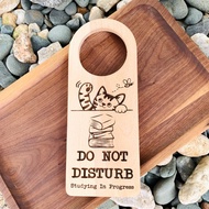 個人訂製 客製化 櫸木 房門掛牌 木牌 請勿打擾  門把掛牌