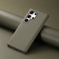 For Samsung S26 Ultra S25 Ultra S24 FE S24 Ultra Case Pure Color Leather Phone Case for Samsung S23 