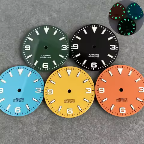 29mm Watch Dial Luminous for NH35 NH36 NH38 ETA 2824 PT5000 Watch Men Green Black Blue Orange DJ Han