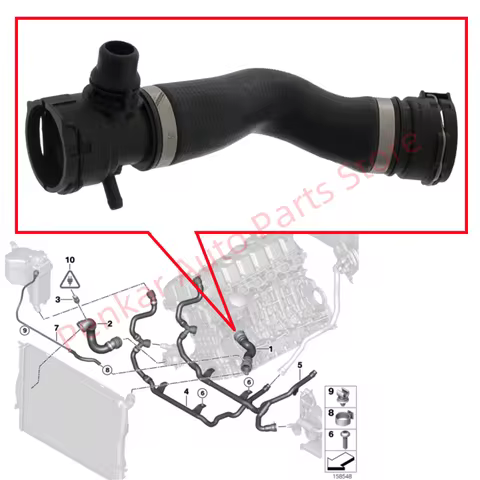 17127531579 Radiator Upper Hose For BMW E87 130i E90 E91 E92 E93 323i 325i 328i 330i X1 E84 Z4 E89 N