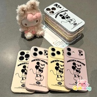 Black Line Art Mickey Mouse 3D Hearts Frame Case For iPhone 11 Pro Max X XS Max XR Cartoon Anime Col