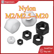 Nylon Hex Nut Nut Black/White/Transparent Nylon Hex Nut M2/M2.5-M20 Hex Nut | Hexagon Nut  [HC-MY-3]