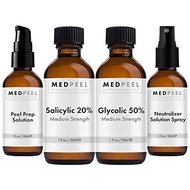 MedPeel Alpha & Beta Hydroxy Acid Essential Peel Kit, 20% Salicylic and 50% Glycolic, Includes 2 Pee