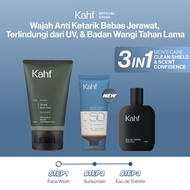 KAHF CLEAN SHIELD & SCENT CONFIDENCE MENS CARE BUNDLE 3IN1 SKINCARE SET - Face Wash Sunscreen Moistu