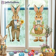 JULIEFASHION Cute Bunny Rabbit Wall Stickers Removable Self Adhesive Decals For Kids Room Bedroom Li