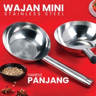 Mini Frying Pan One Handle Chef Wok Long Handle Stainless Steel Frying