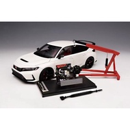 MotorHelix 1/18 Honda Civic Type-R (FL5) - Championship White W/ Engine Display