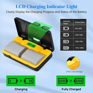 LP E6 dual battery storage fast charger with LCD display compatible with 80d, 80d, 80c, 90d, 6d, 6d