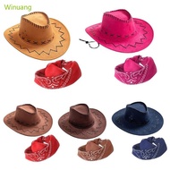 Winu Cowboy Hat Bandanas Set Bachelorette Cosplay Costume Adult Party Hats Women Travel Cowgirl Hat 