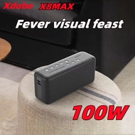 CFGYU XDOBO X8 Max 100W พลังสูงพิเศษกลางแจ้งเดสก์ท็อปบลูทูธชาร์จลำโพงเคลื่อนที่กันน้ำได้ TWS ซับวูฟเ