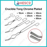 Crucible Tong Heavy Duty Iron Wire Chrome Plated – 15/20/25/30/40/50cm, Plier Holder, Serrated Tip, 