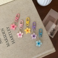 Flower keychain, colorful transparent daisy bag phone key pendant in ins style
