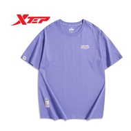 Xtep Men's Short Sleeve New Back Print Loose Comfortable Sports Short Sleeve  977229010262